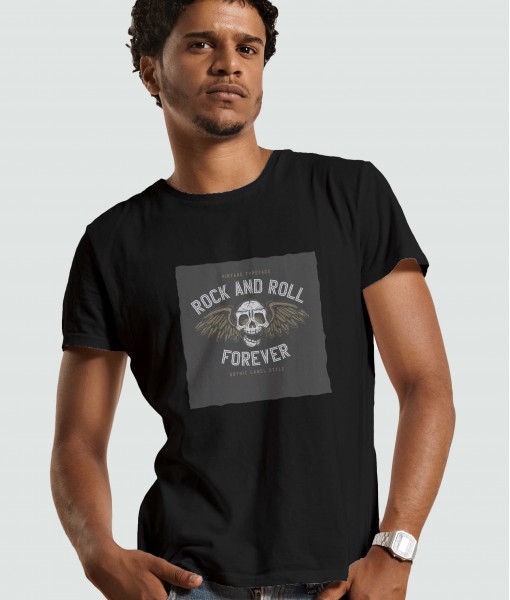 Мъжка тениска с щампа Готика Rock and roll forever